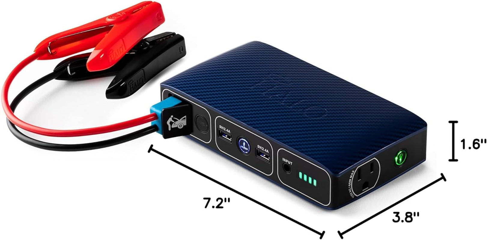 58830 mWh Portable Phone and Laptop Charger with AC Outlet and Car Jump Starter - Blue Graphite